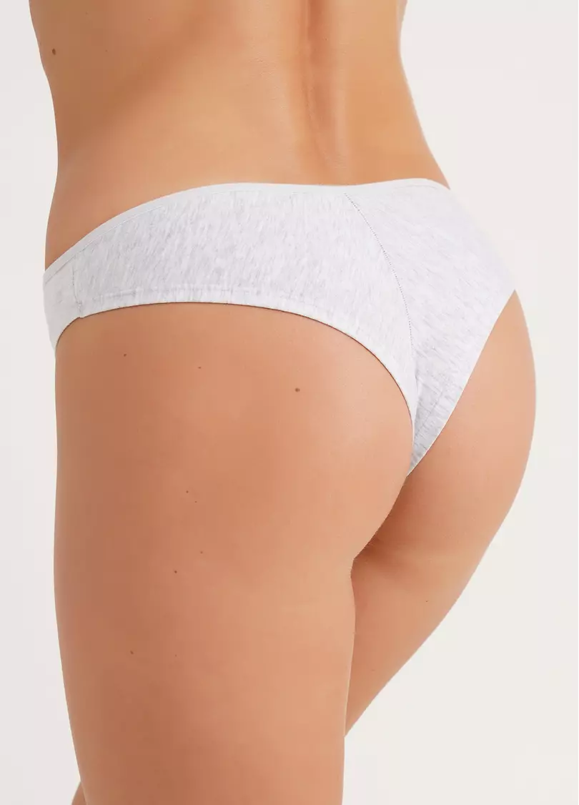 Трусики бразилиана хлопковые Leila 2206/60 grey (серый)