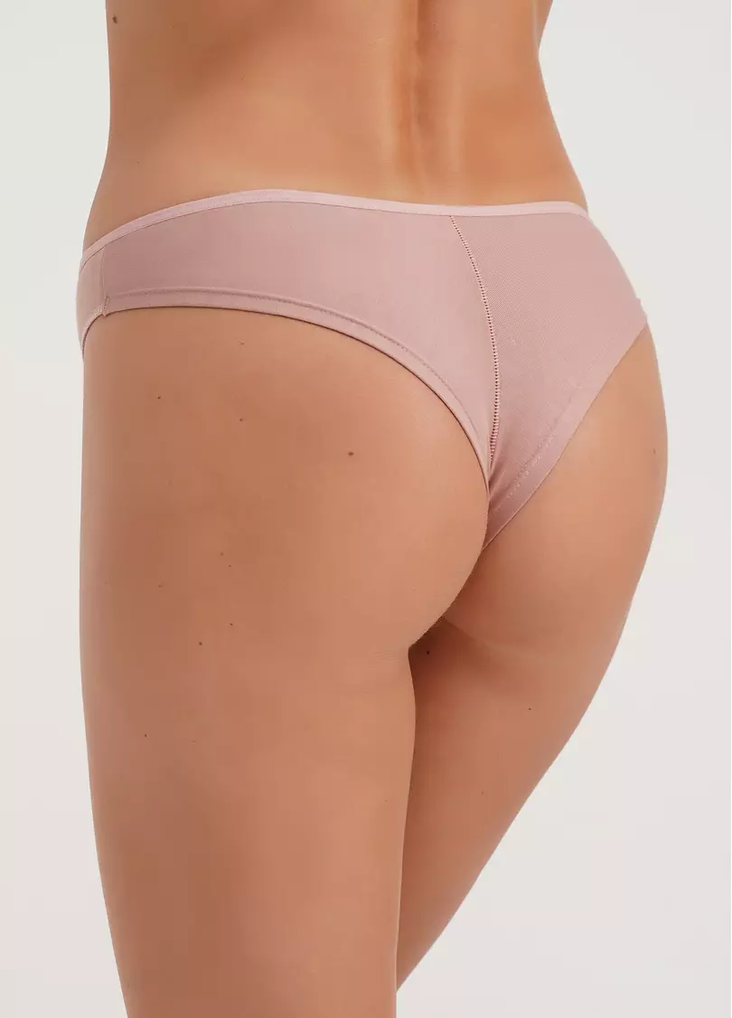 Трусики бразилиана хлопковые Leila 2206/60 powder (розовый)