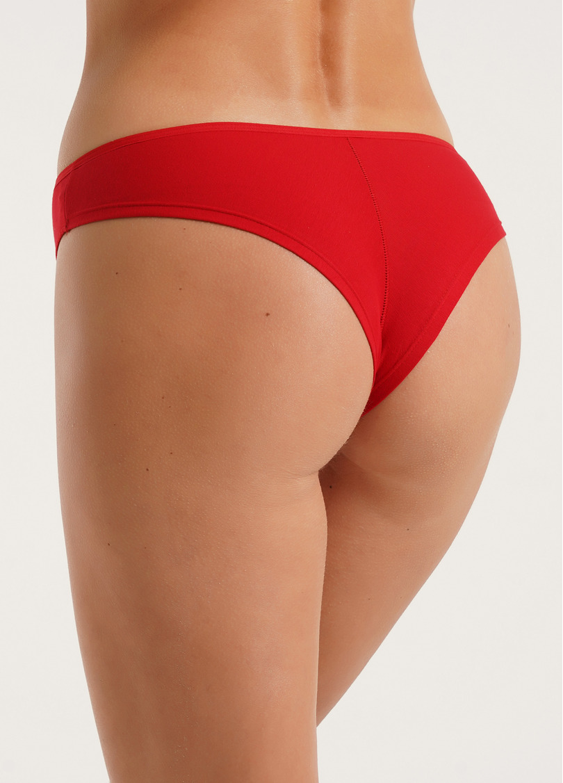 Трусики бразиліана бавовняні Leila 2206/60 red (червоний)