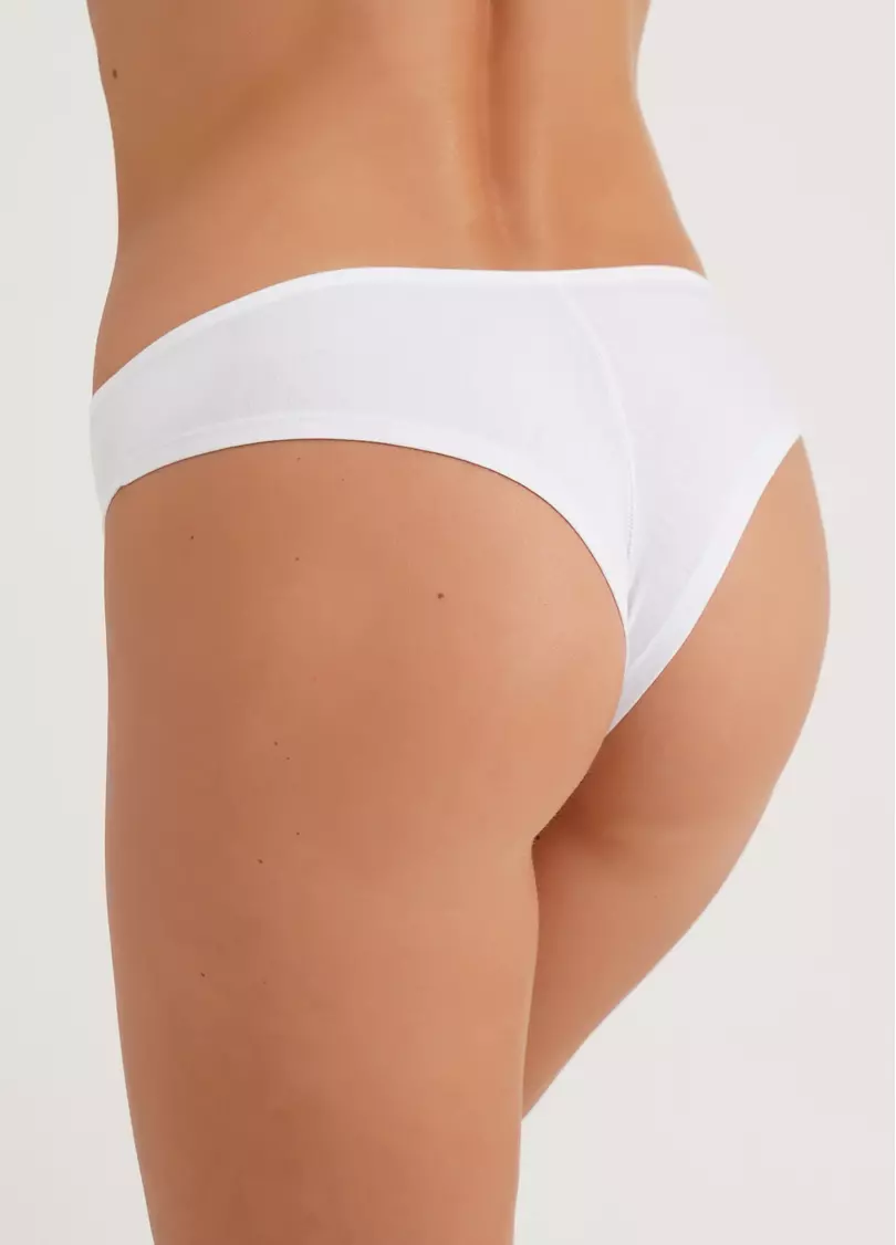 Трусики бразиліана бавовняні Leila 2206/60 white (білий)