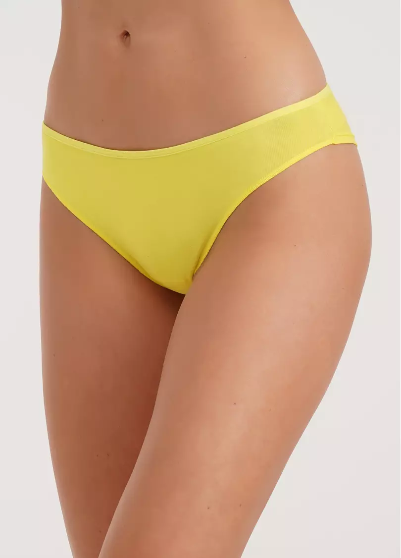 Трусики бразиліана бавовняні Leila 2206/60 yellow (жовтий)