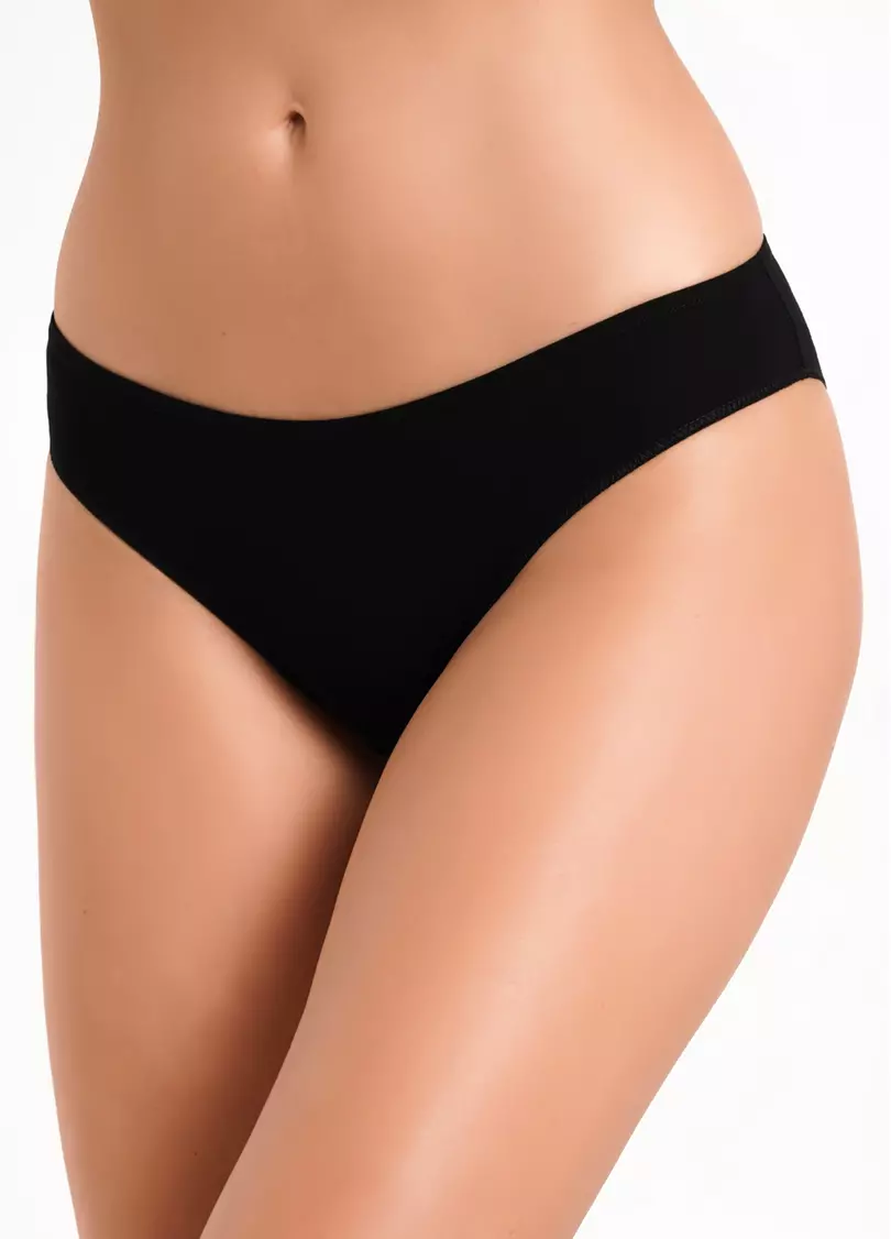 Трусики слипы из хлопка Leila 2301/60 black (черный)
