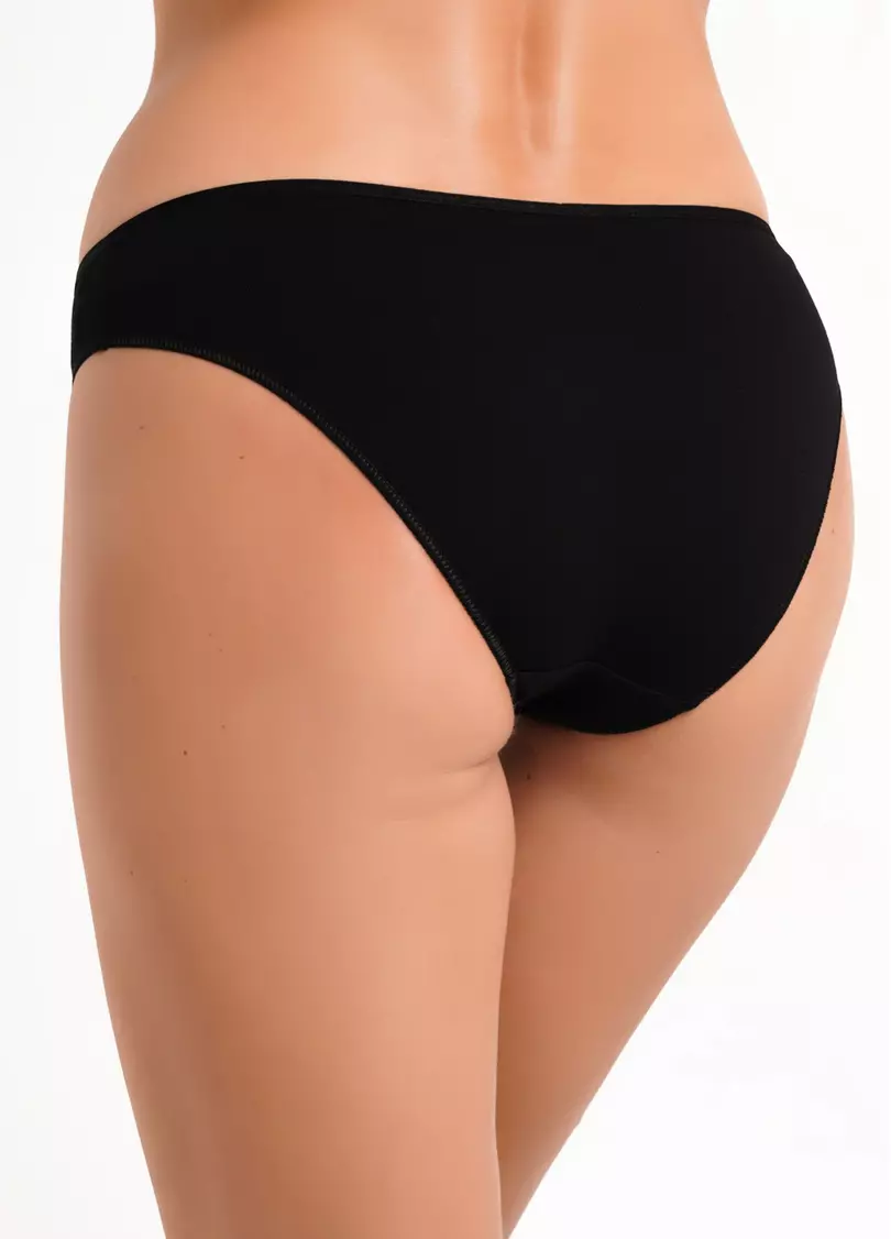 Трусики слипы из хлопка Leila 2301/60 black (черный)