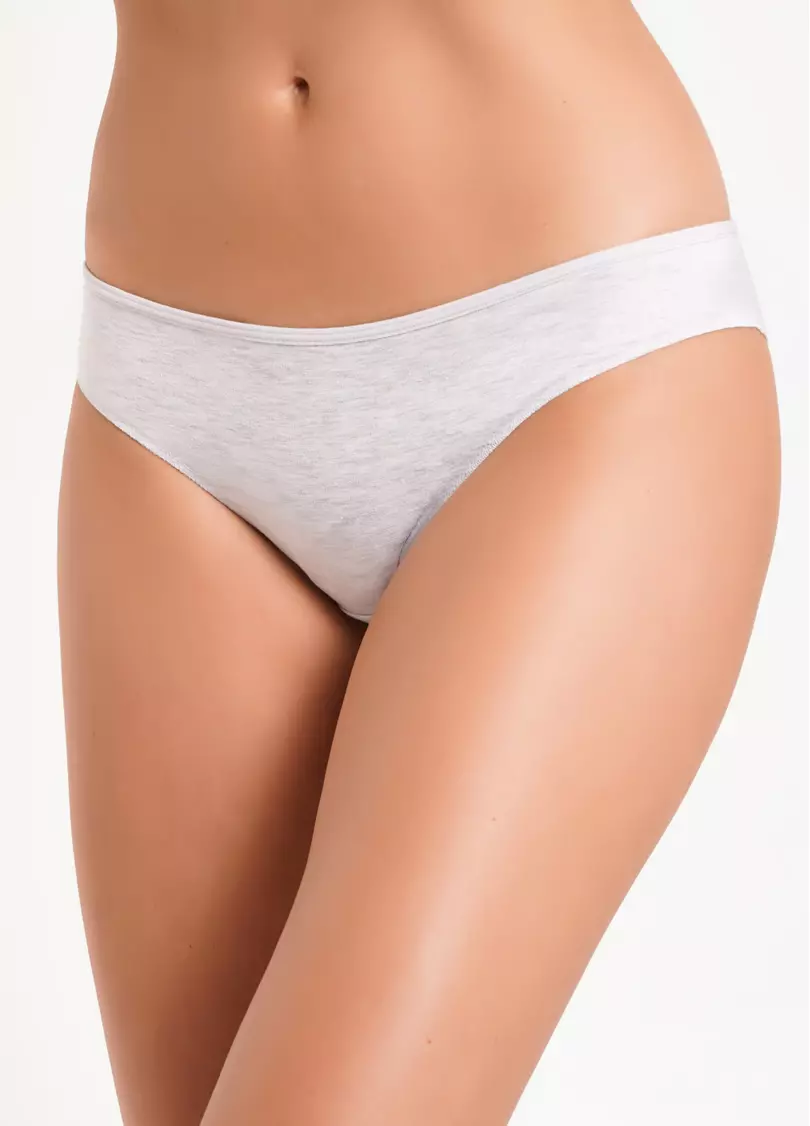 Трусики слипы из хлопка Leila 2301/60 grey (серый)