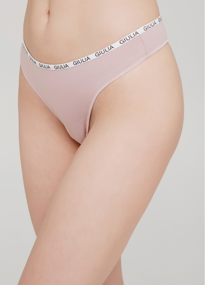 Бавовняні жіночі стрінги Logo 2102/60 (ніжно-рожевий)