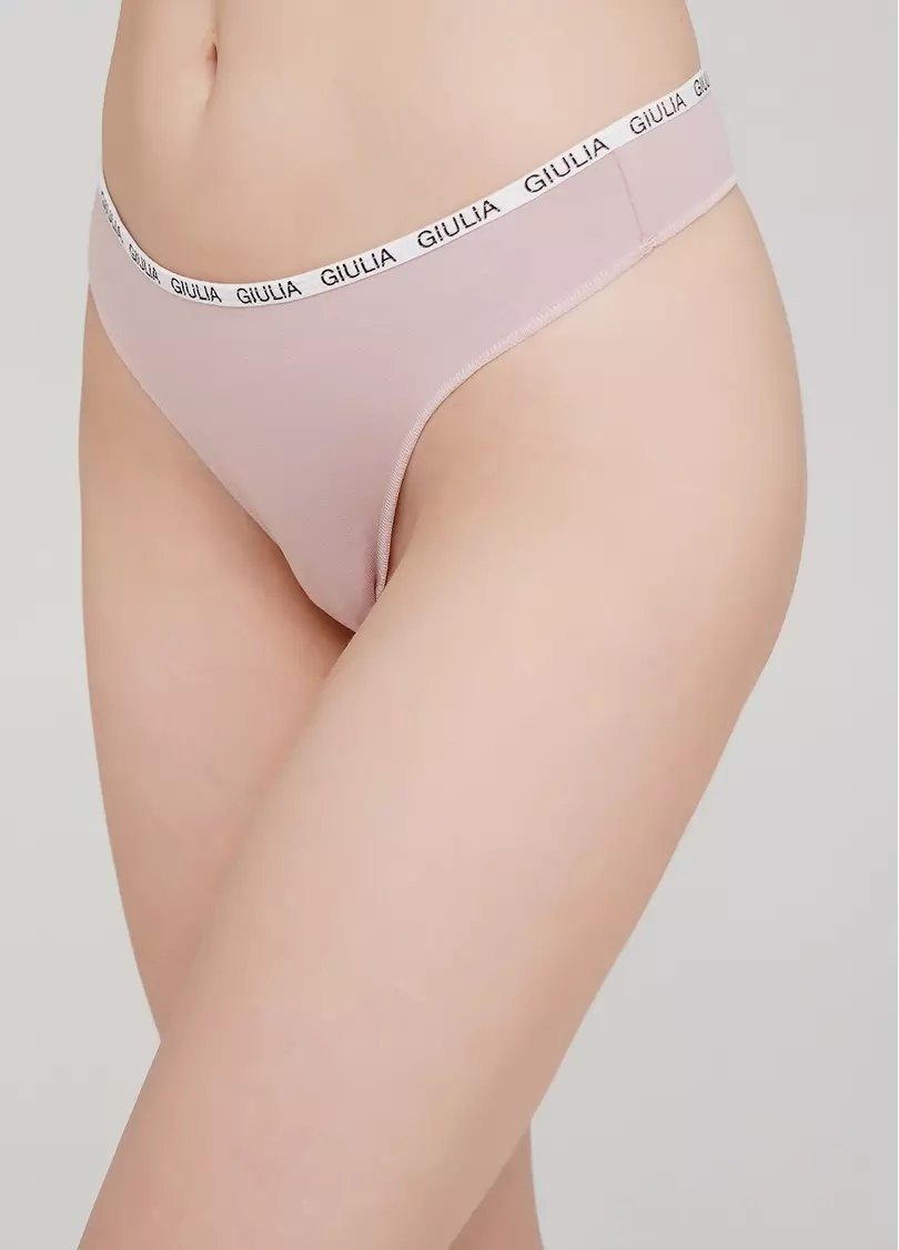 Хлопковые женские стринги Logo 2102/60 (нежно-розовый)