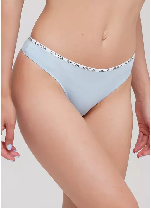 Хлопковые женские стринги Logo 2102/60 (нежно-голубой)