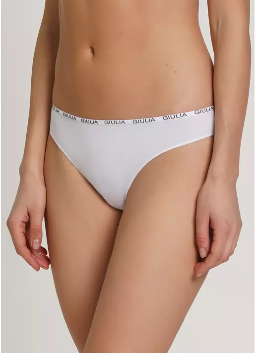 Хлопковые женские стринги Logo 2102/60 (белый)