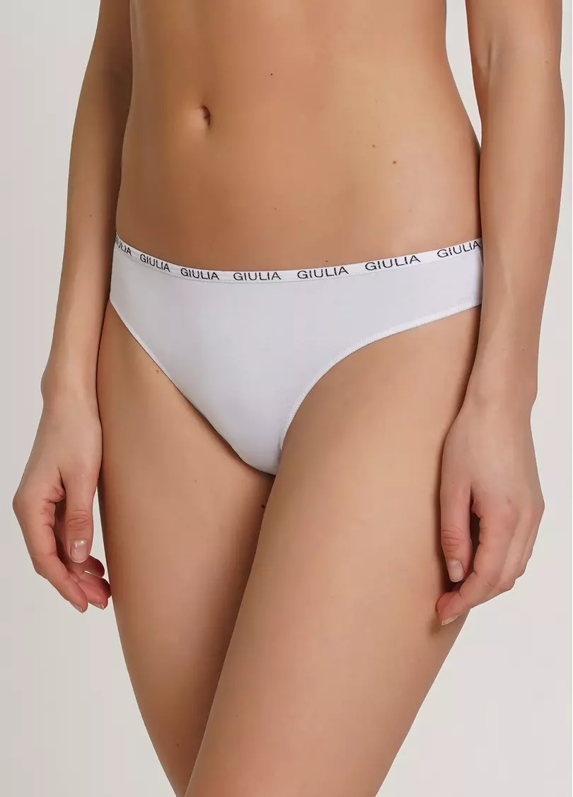Хлопковые женские стринги Logo 2102/60 (белый)