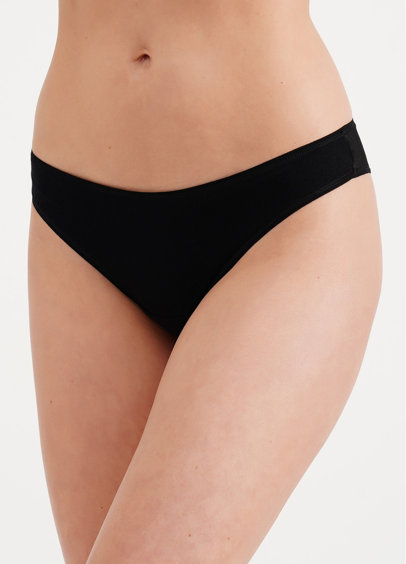 Хлопковые трусики бразилиана с сеткой Loise 2227/62 black (черный)