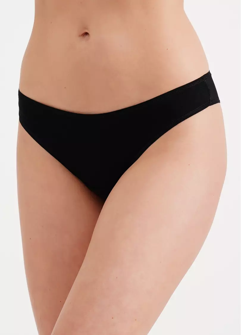 Бавовняні трусики бразиліана з сіткою Loise 2227/62 black (чорний)