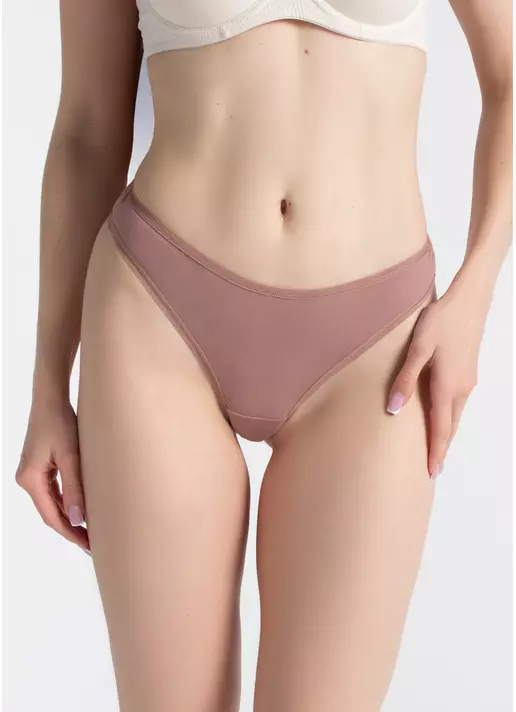 Бавовняні трусики бразиліана з сіткою Loise 2227/62 mokko (коричневий)