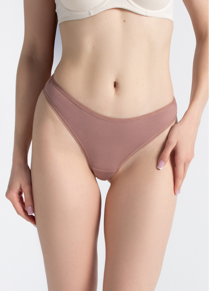 Бавовняні трусики бразиліана з сіткою Loise 2227/62 mokko (коричневий)