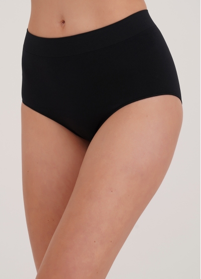 Бесшовные трусики брифы высокие MIDI BRIEFS COLOR black (черный)