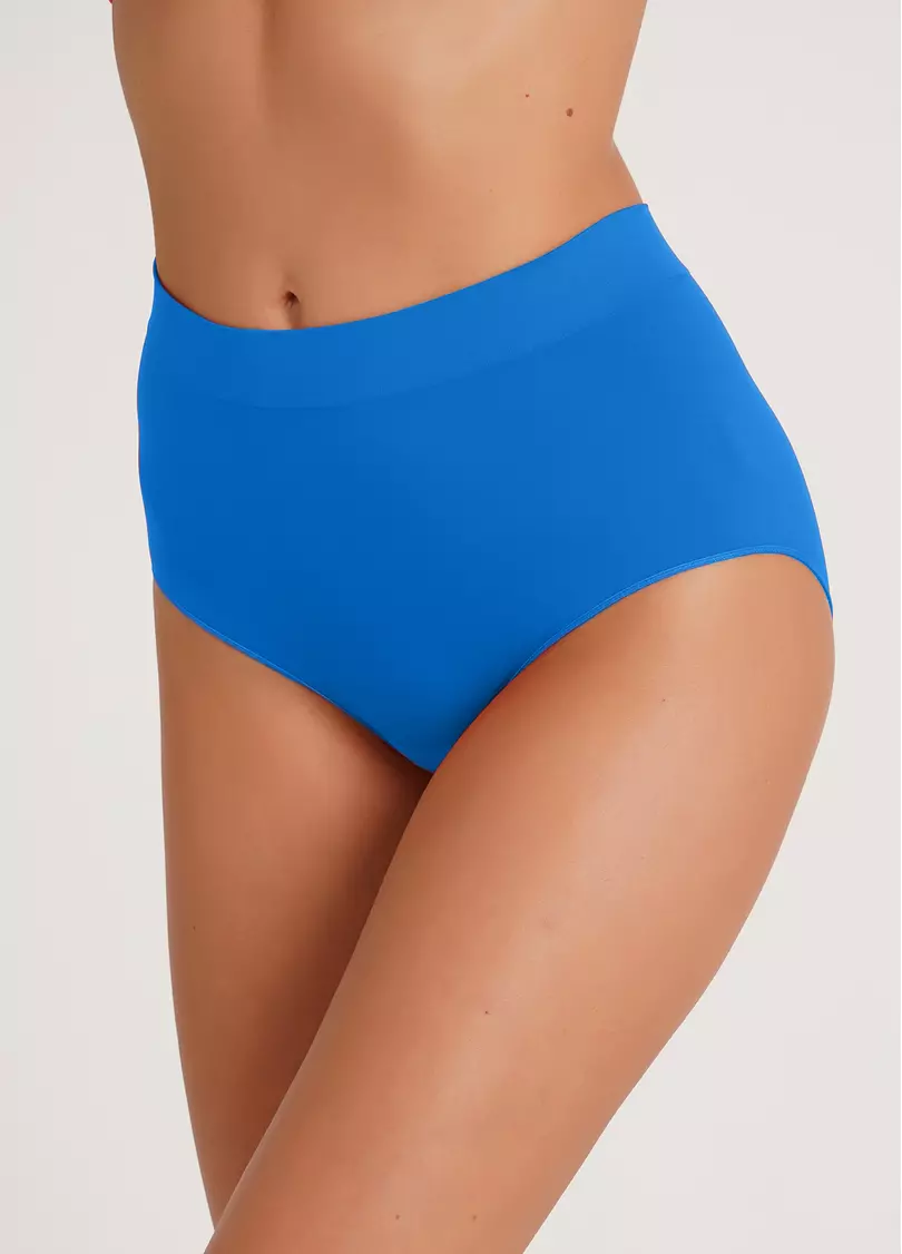 Безшовні трусики бріфи високі MIDI BRIEFS COLOR french blue (синій)