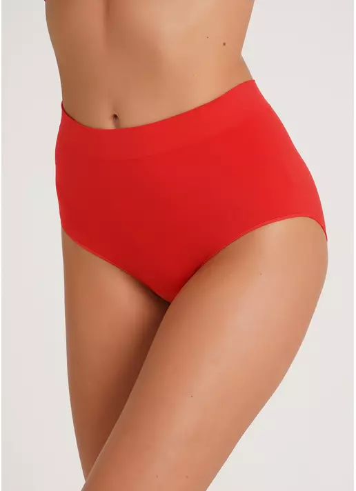Бесшовные трусики брифы высокие MIDI BRIEFS COLOR poincianа (красный)