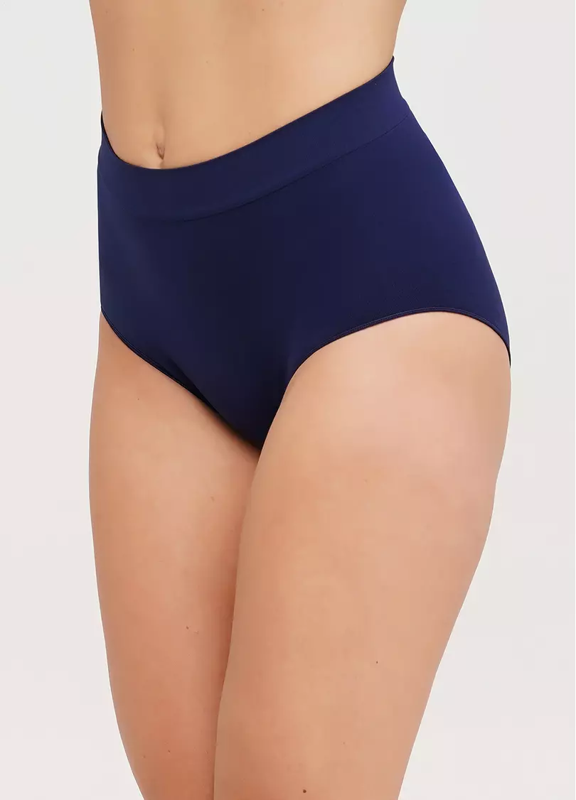 Бесшовные трусики брифы высокие MIDI BRIEFS COLOR rhodonite (синий)