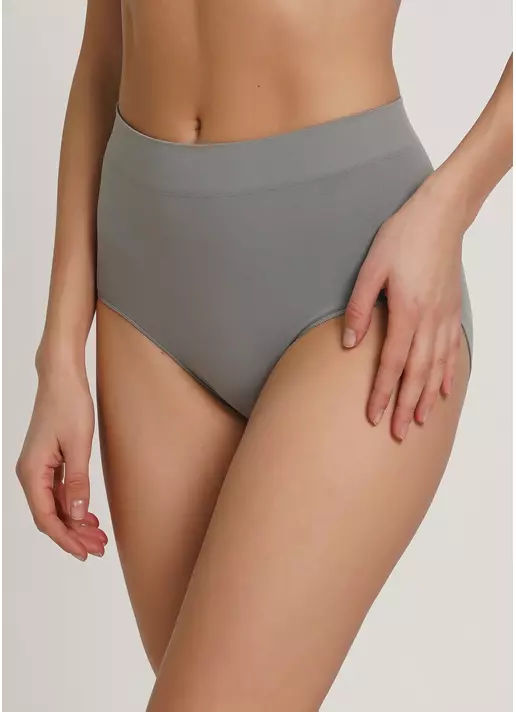 Бесшовные трусики брифы высокие MIDI BRIEFS COLOR ultimate grey (серый)