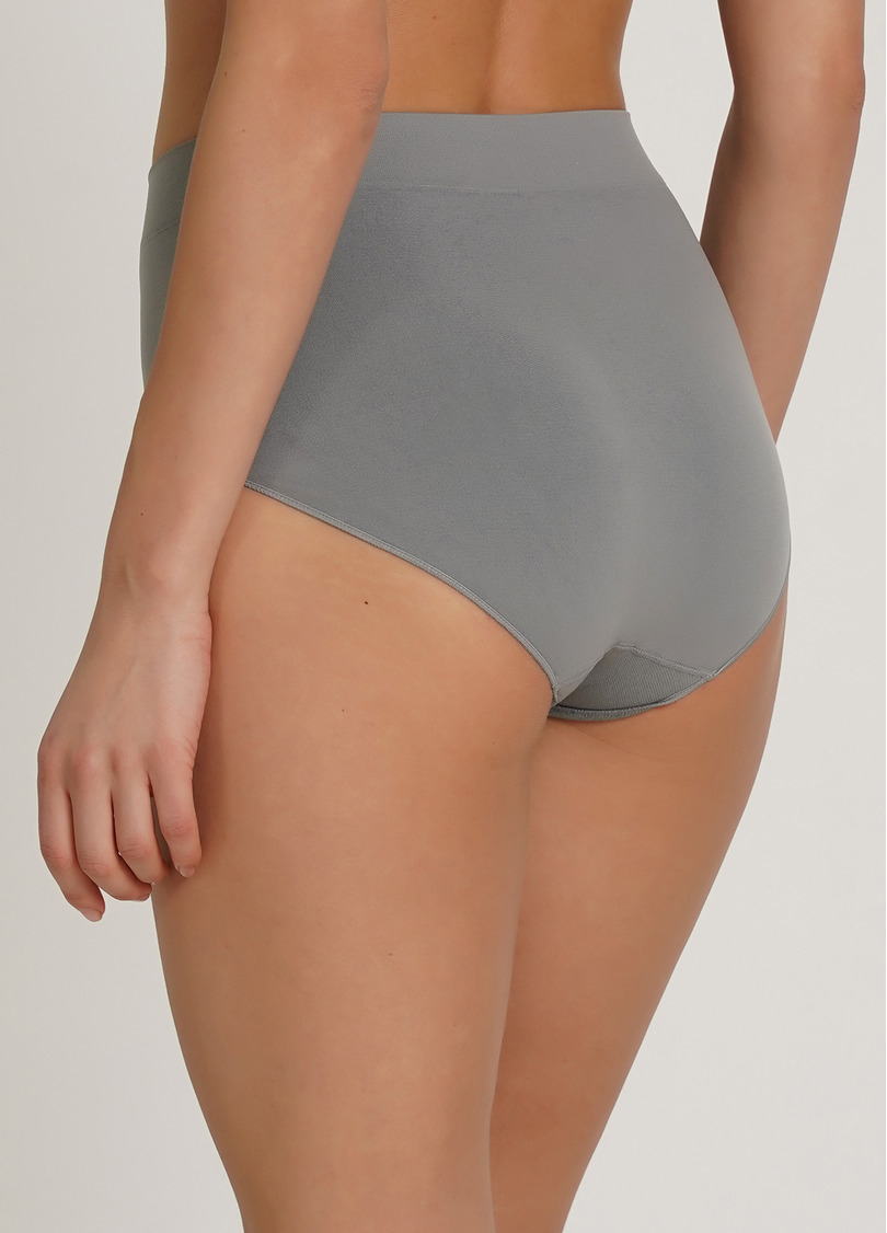 Безшовні трусики бріфи високі MIDI BRIEFS COLOR ultimate grey (сірий)