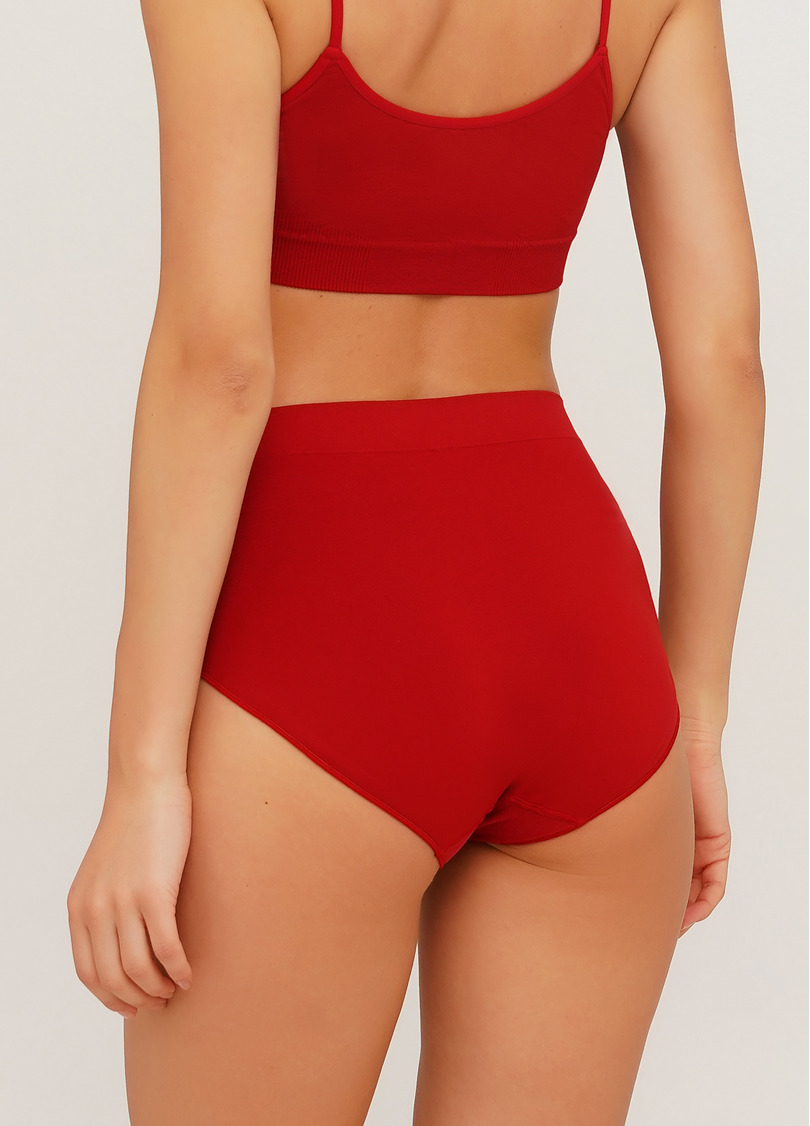 Бесшовные трусики брифы высокие MIDI BRIEFS COLOR winery (красный)