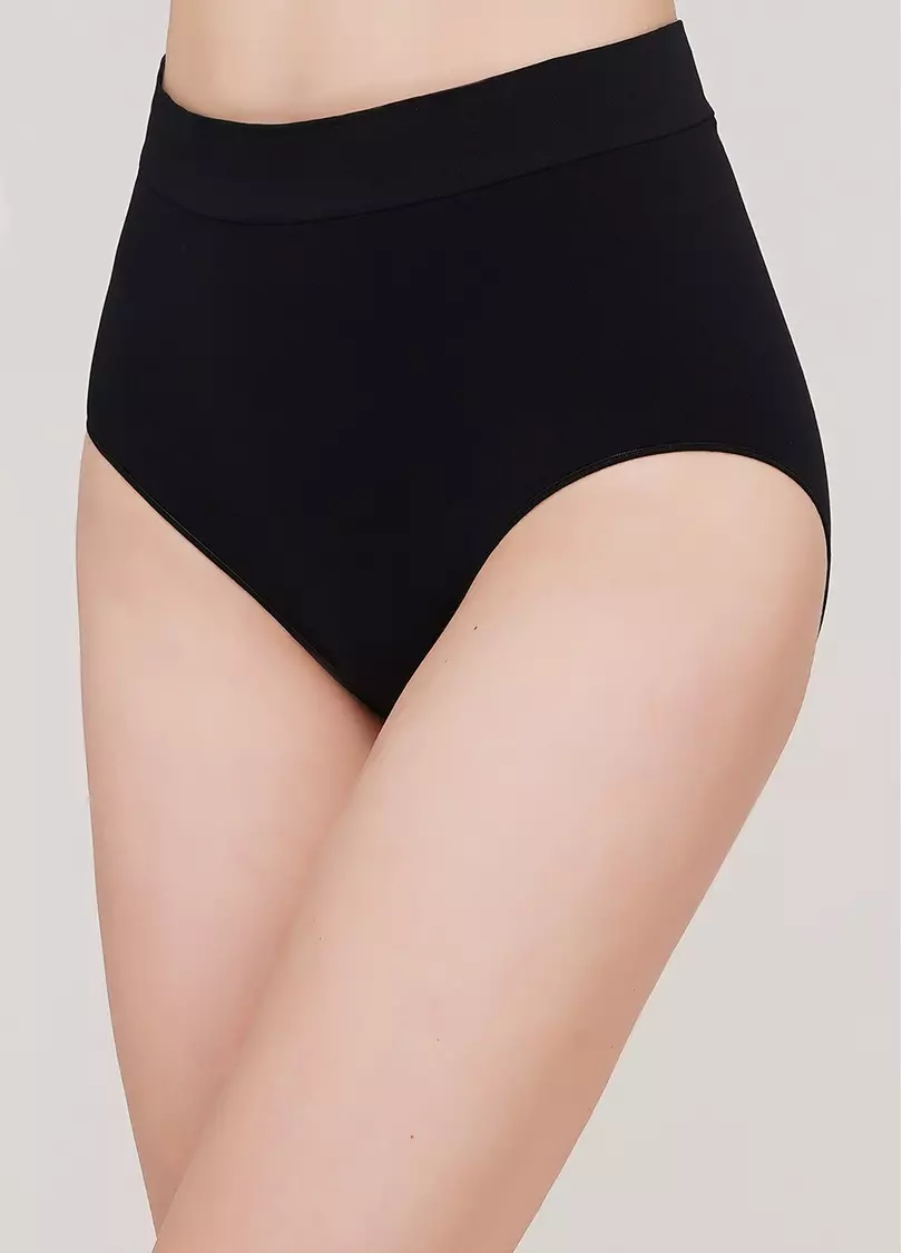Бесшовные трусы брифы MIDI BRIEFS (черный)