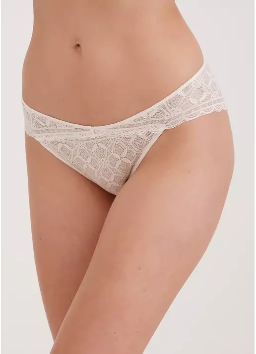 Класичні жіночі труси сліпи з мережива Marcia 2313/31 cream pink (білий)