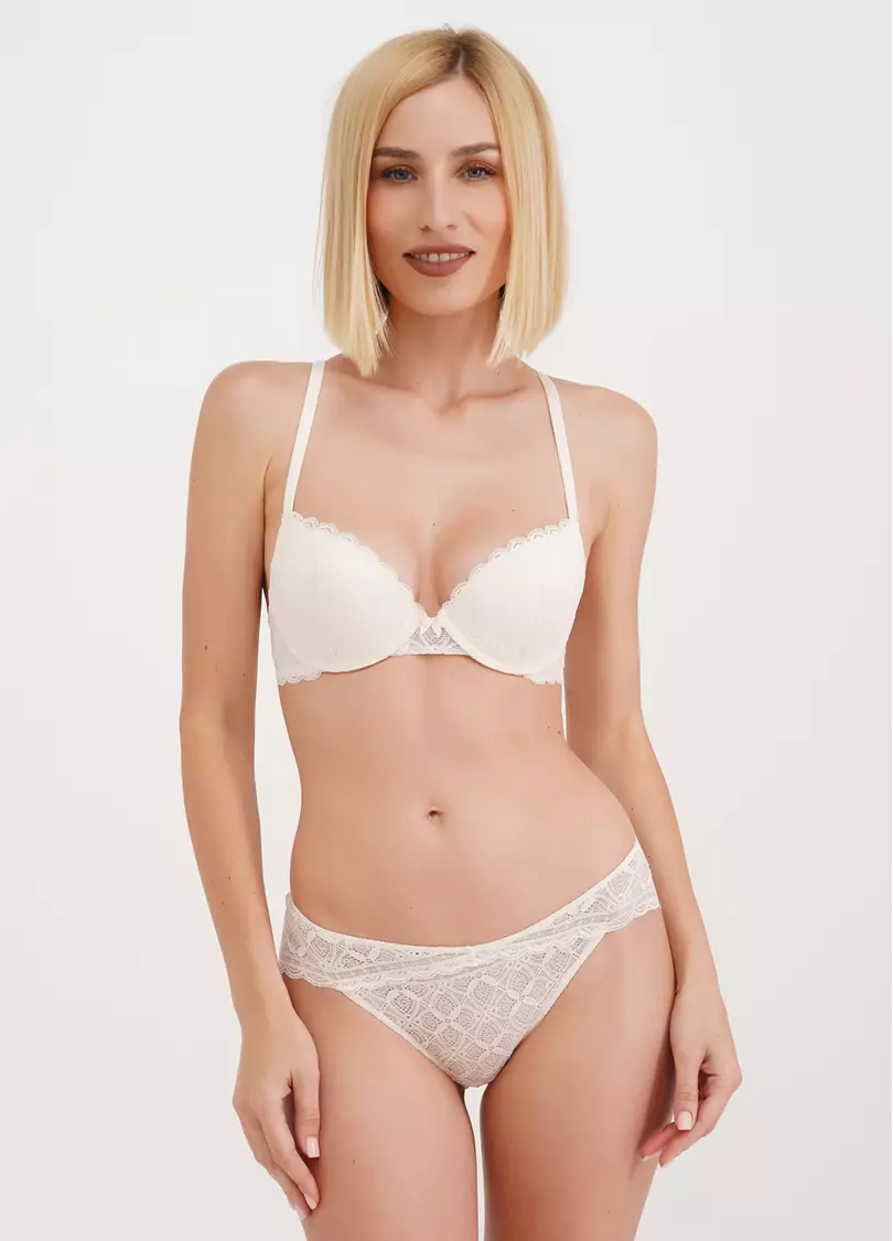 Классические женские трусы слипы из кружева Marcia 2313/31 cream pink (белый)