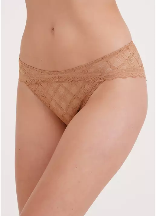 Класичні жіночі труси сліпи з мережива Marcia 2313/31 macchiato (бежевий)
