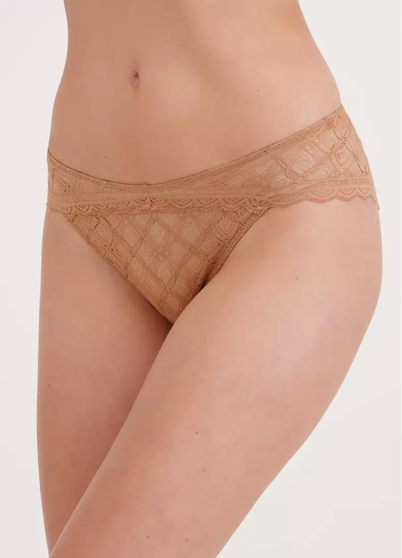 Классические женские трусы слипы из кружева Marcia 2313/31 macchiato (бежевый)