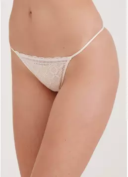 Трусики стринги на тесьме из кружева Mia 2112/31 cream pink (белый)