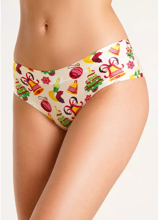 Трусики слипы с елками New Year's fair 2301/20 bells (бежевый)