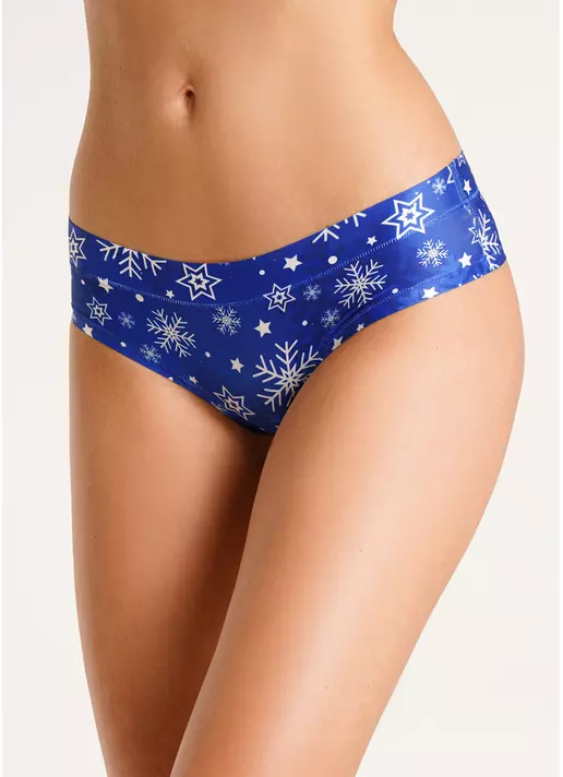 Трусики слипы со снежинками New Year's fair 2301/20 blue snowflakes (синий)