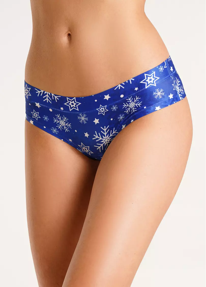 Трусики слипы со снежинками New Year's fair 2301/20 blue snowflakes (синий)