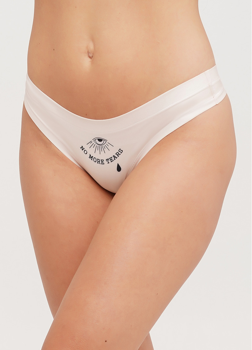Трусики стринги с рисунком тату Nude tattoo 2102/20 eye (бежевый)