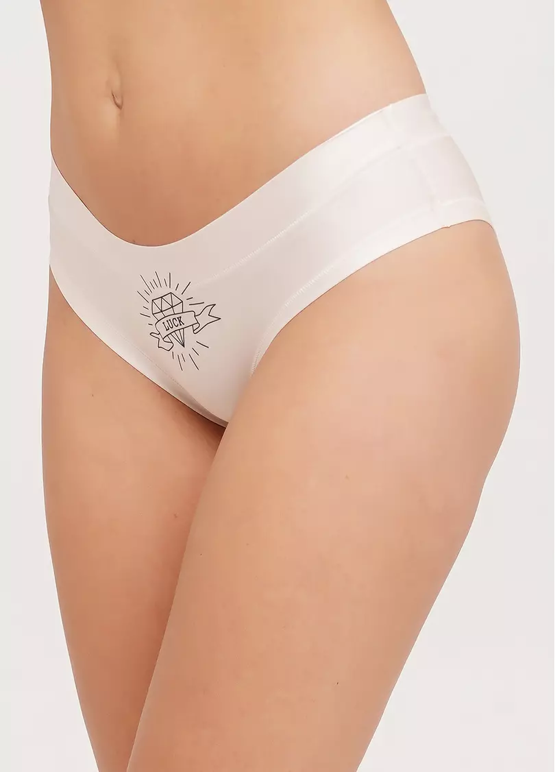 Трусики сліпи з тату малюнком Nude tattoo 2301/20 diamond (бежевий)