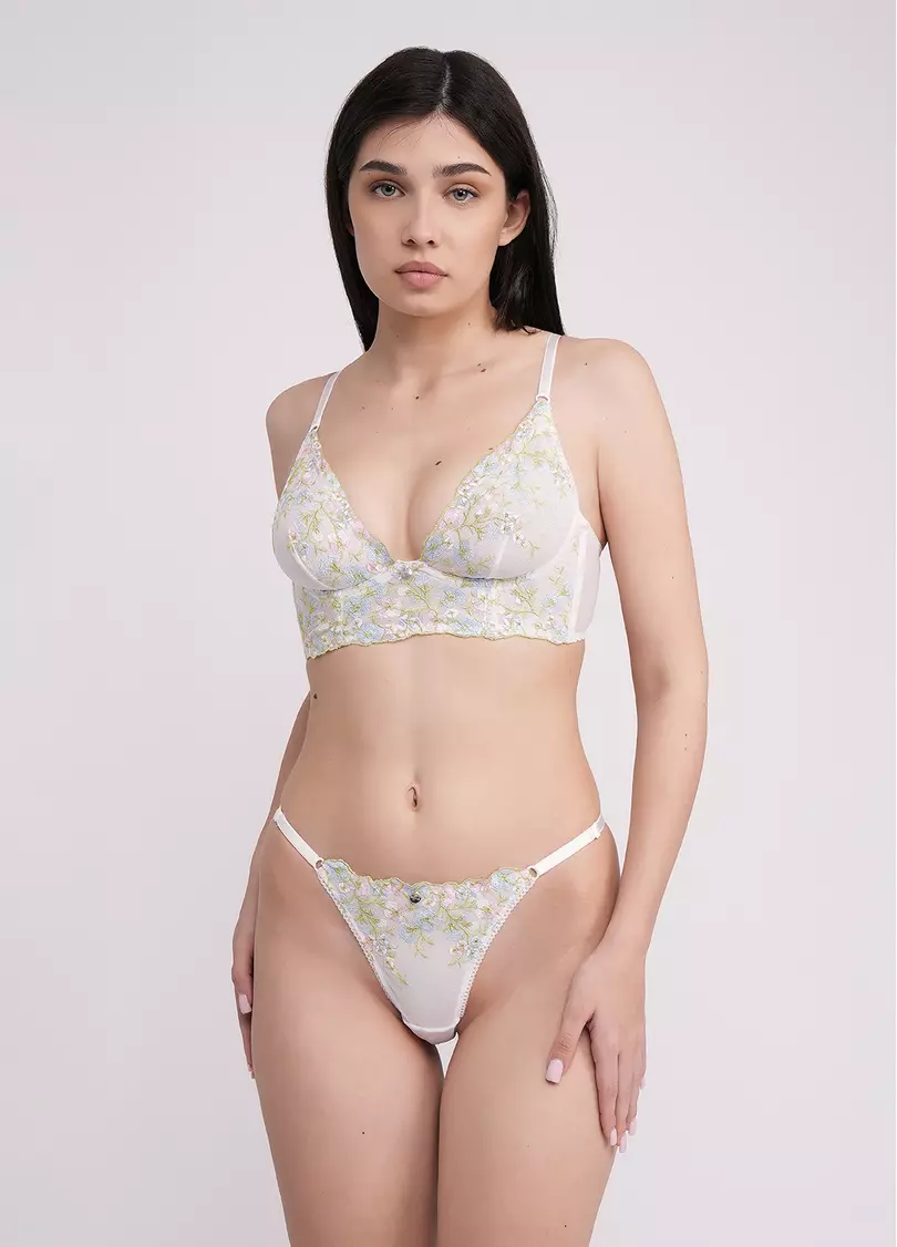 Трусики танга на тесьме Olympia 2110/47 white/blue (белый)