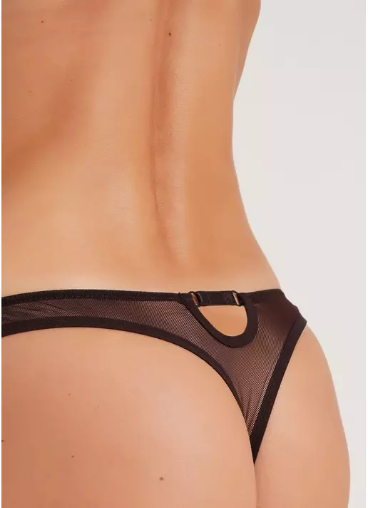 Трусики танга из сетки Orchid blom 2102/40 chocolate (коричневый)