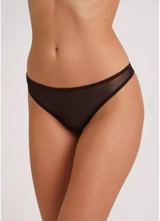 Трусики танга из полупрозрачной сетки Orchid blom 2104/40 chocolate (коричневый)