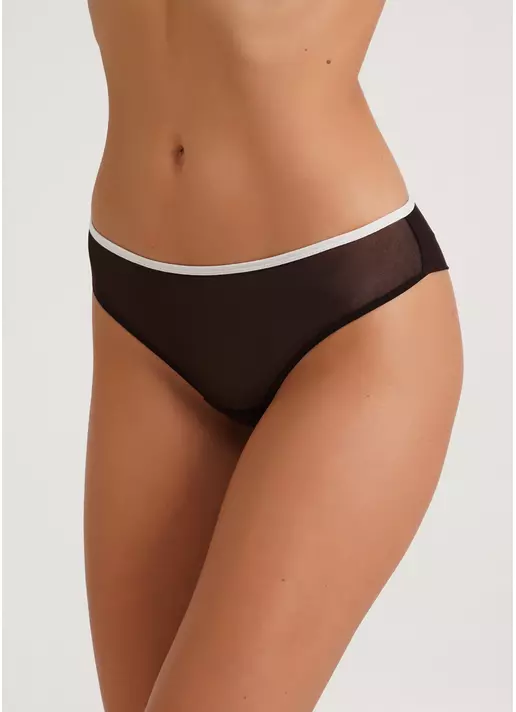 Трусики бразилиана с контрастной резинкой Orchid blom 2210/40 chocolate/milk (коричневый)