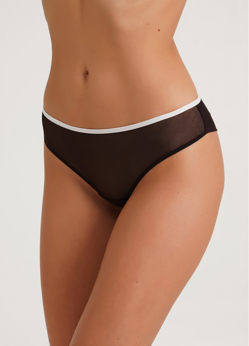Трусики бразилиана с контрастной резинкой Orchid blom 2210/40 chocolate/milk (коричневый)