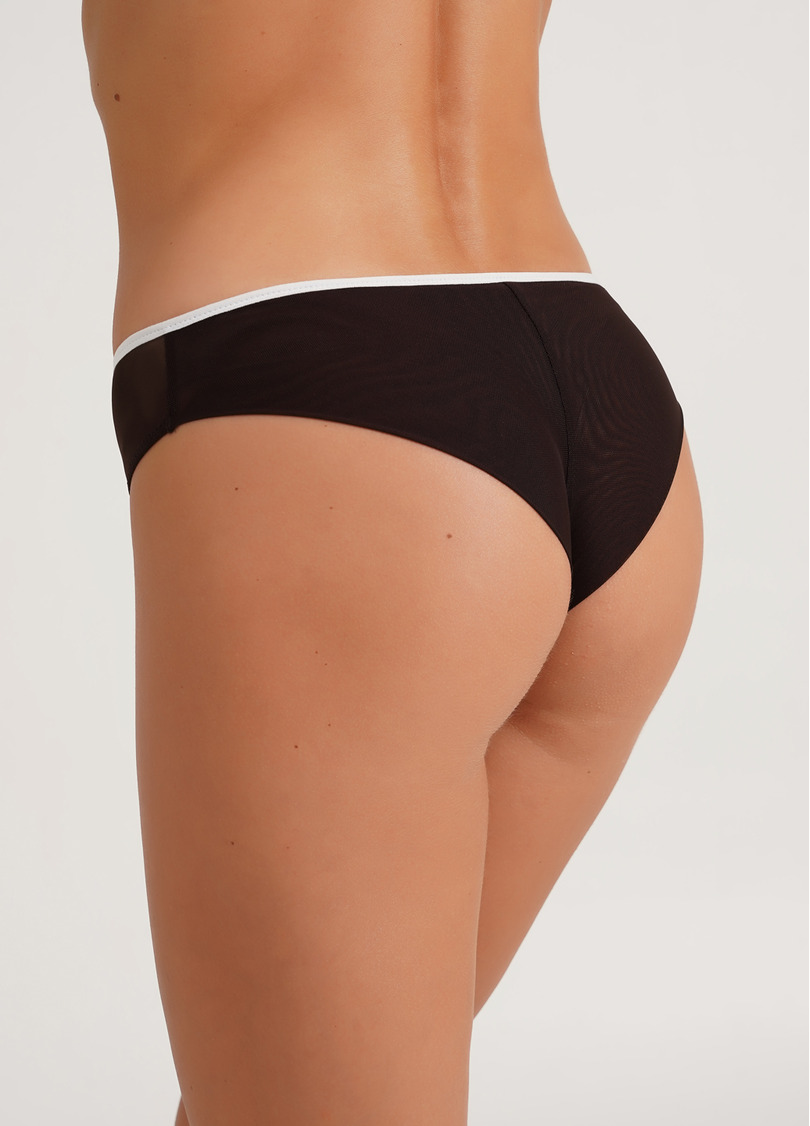 Трусики бразилиана с контрастной резинкой Orchid blom 2210/40 chocolate/milk (коричневый)