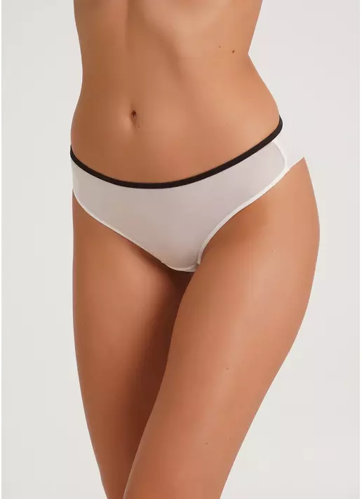 Трусики бразилиана с контрастной резинкой Orchid blom 2210/40 milk/chocolate (белый)