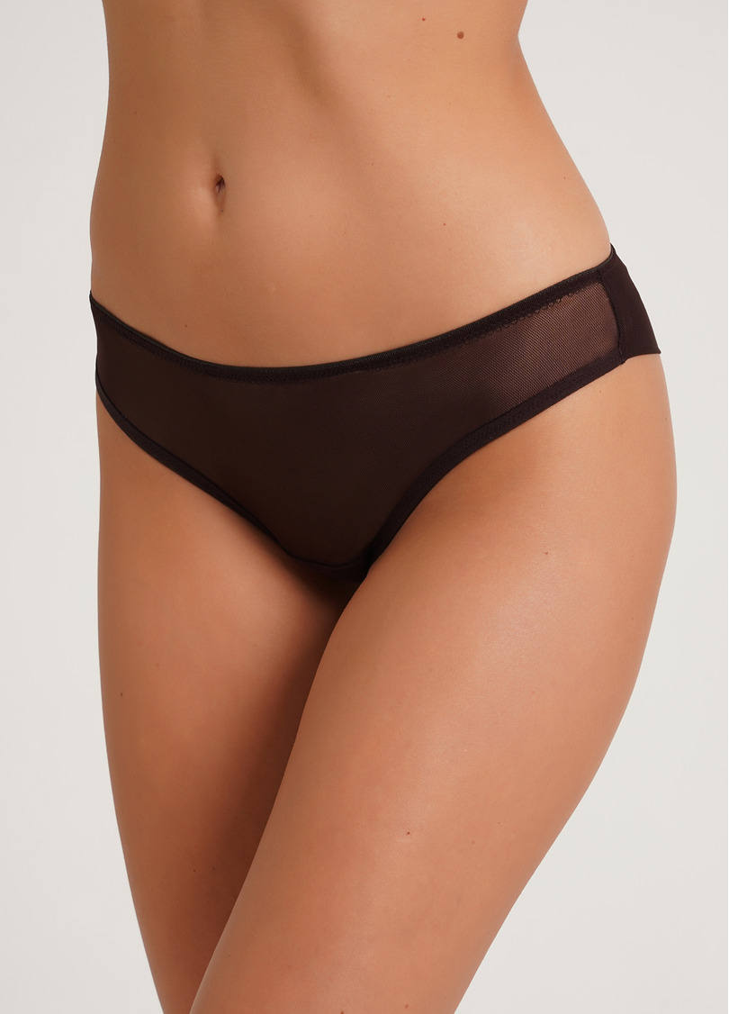 Полупрозрачные трусики бразилиана Orchid blom 2219/40 chocolate (коричневый)
