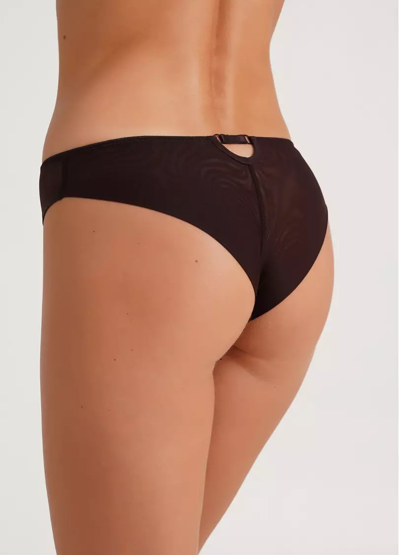 Полупрозрачные трусики бразилиана Orchid blom 2219/40 chocolate (коричневый)