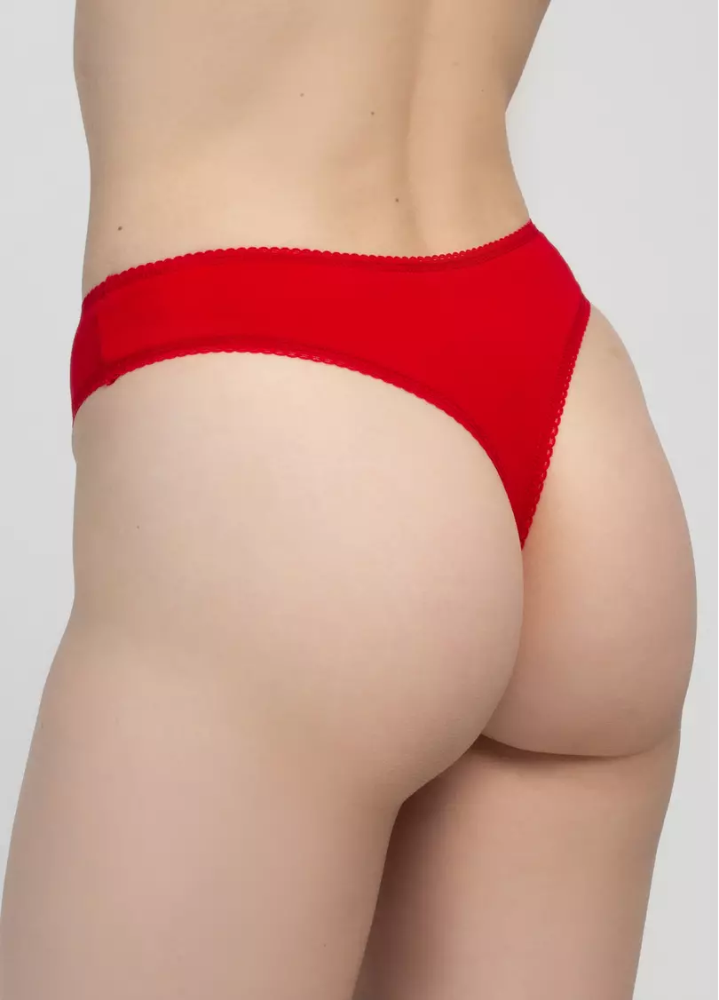 Трусики стринги из хлопка PETAL 2120/60 true red (красный)