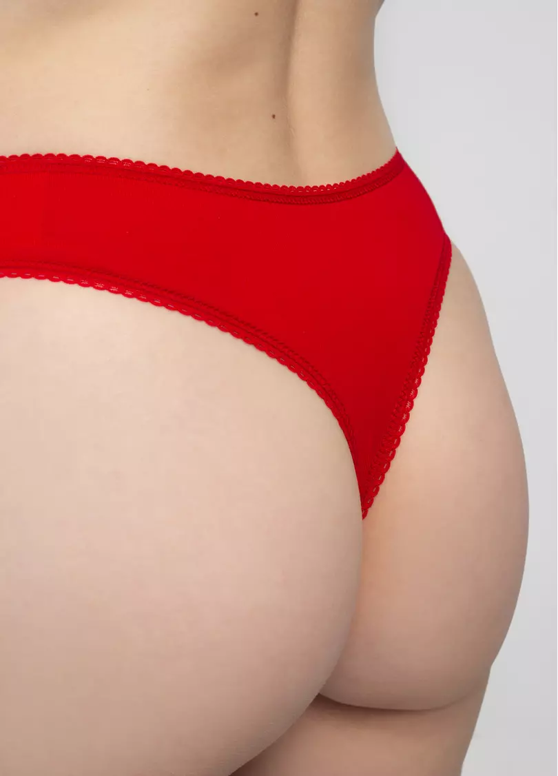 Трусики стринги из хлопка PETAL 2120/60 true red (красный)