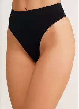 Фактурные бесшовные стринги STRING BRIEFS BRAID black (черный)