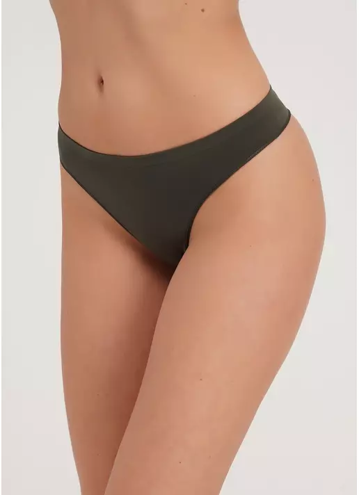 Бесшовные трусики стринги STRING BRIEFS COLOR khaki (хаки)