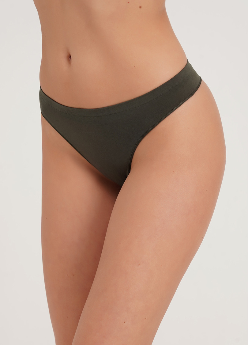 Бесшовные трусики стринги STRING BRIEFS COLOR khaki (хаки)