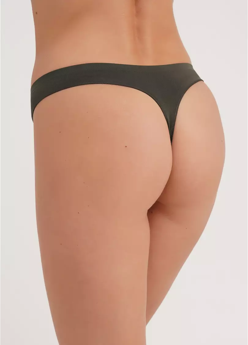 Бесшовные трусики стринги STRING BRIEFS COLOR khaki (хаки)